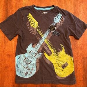 Guitar Graphic Tee | Boys Size 5/6 | Jumping Beans | Gray, Neon Blue & Green 🤘🏻